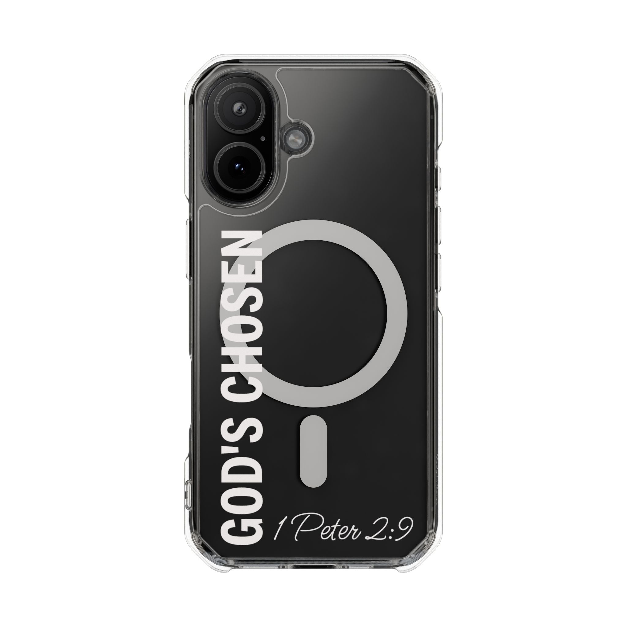 God's Chosen Scripture Verse Phone Case | Magnetic Clear Case