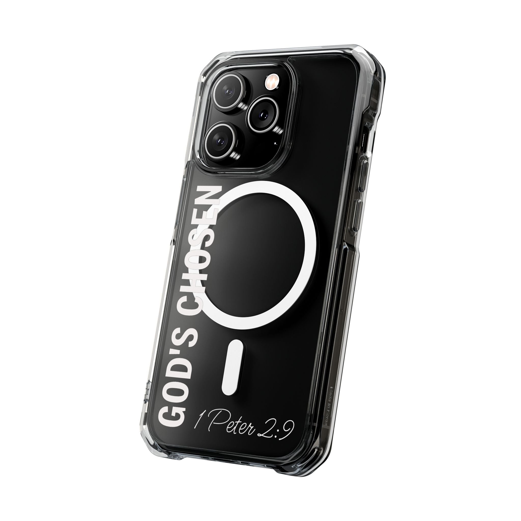 God's Chosen Scripture Verse Phone Case | Magnetic Clear Case